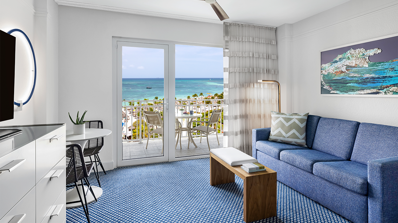 Ocean Front Living Room & Balcony (1-Bedroom)